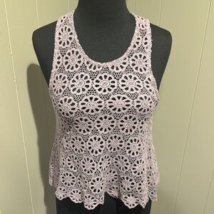 E.  Pins And Needles (Urban Outfitters) lavender crochet flared tank. NWT. XS.